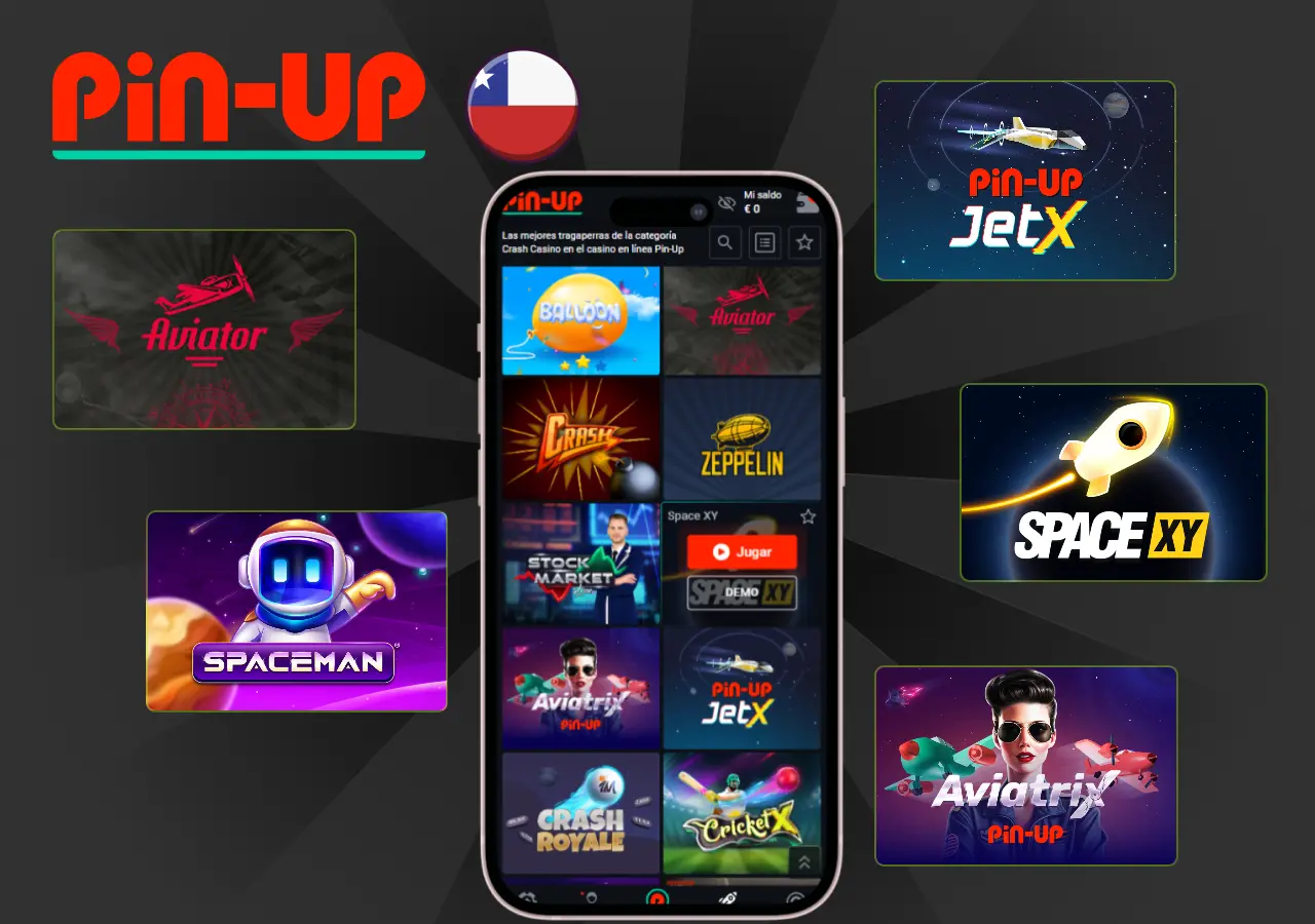Juegos de Pin-UP Crash Los juegos Crash son una categoría que se ha visto cada vez más explorada durante los últimos años. por eso, existen una gran variedad de títulos que destacan en Pin Up Chile. La mayoría de estos populares por su fácil jugabilidad y rondas que ocurren rápidamente, dejando premios al instante.