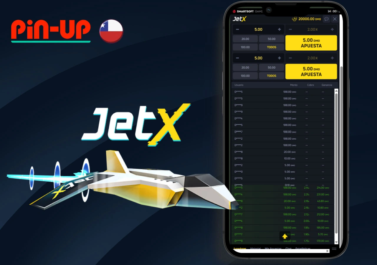 Sesiones de juego JetX en Pin-Up Casino